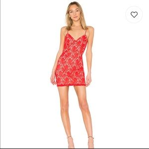 Revolve By the Way Red Lace Mini Dress size small